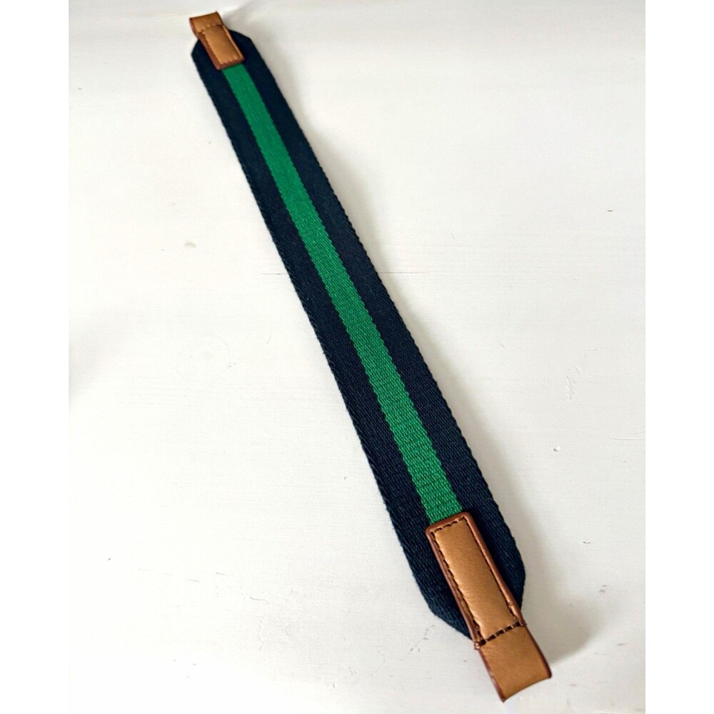 Mark and Graham Green & Navy Striped Twill Bag Replacement Strap